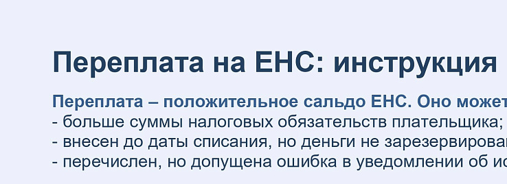 О способах недопущения переплаты на Едином налоговом счете
